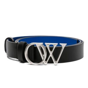 Off-White OW-buckle leather belt