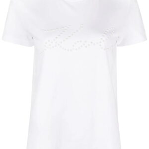 Karl Lagerfeld logo print-embellished organic-cotton T-shirt