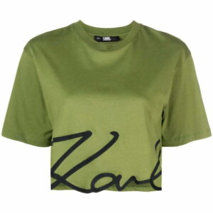 Karl Lagerfeld  logo-print organic-cotton cropped T-shirt