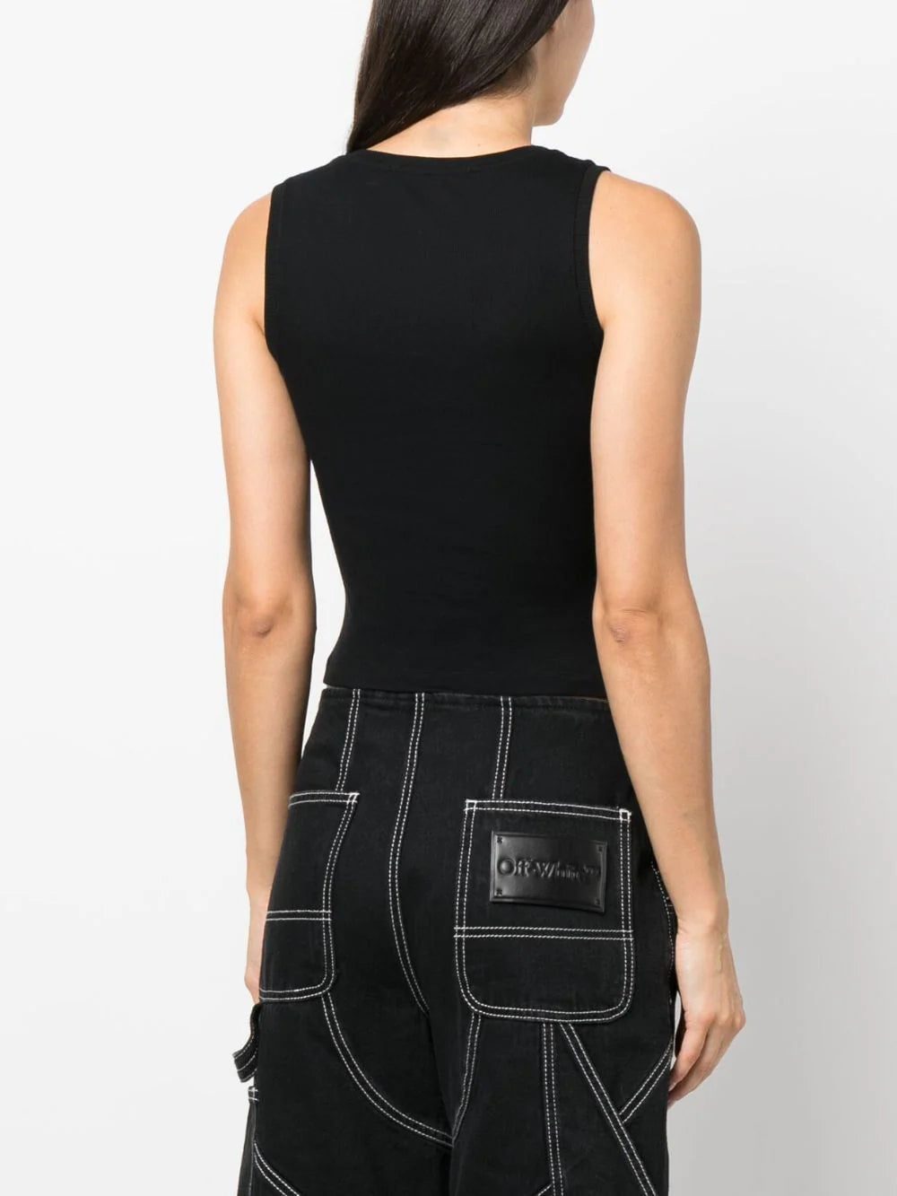 Karl Lagerfeld embroidered-logo ribbed tank top - Image 4