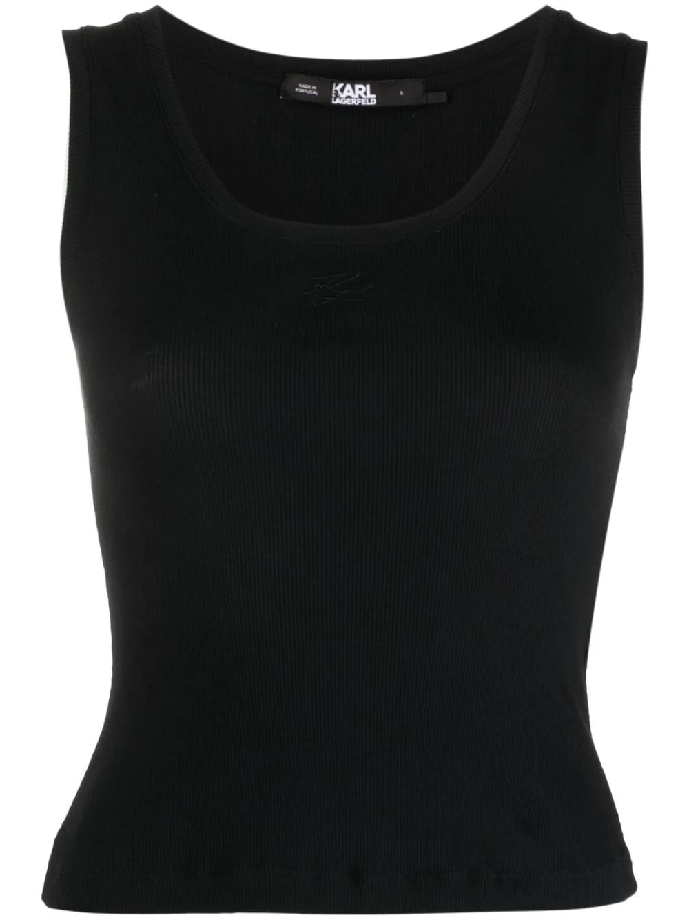 Karl Lagerfeld embroidered-logo ribbed tank top