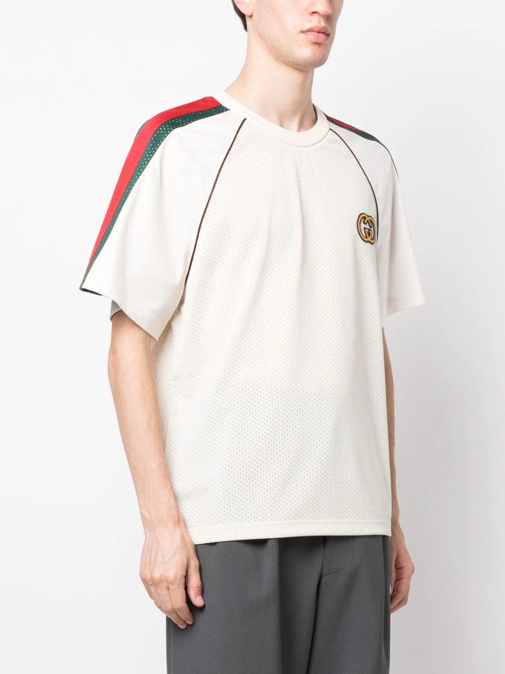 Gucci GG-logo print mesh T-shirt - Image 3