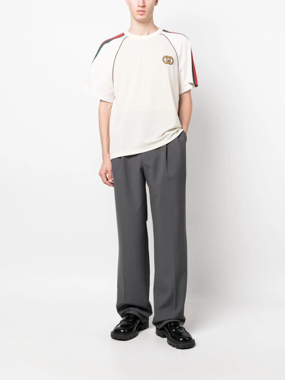 Gucci GG-logo print mesh T-shirt - Image 2