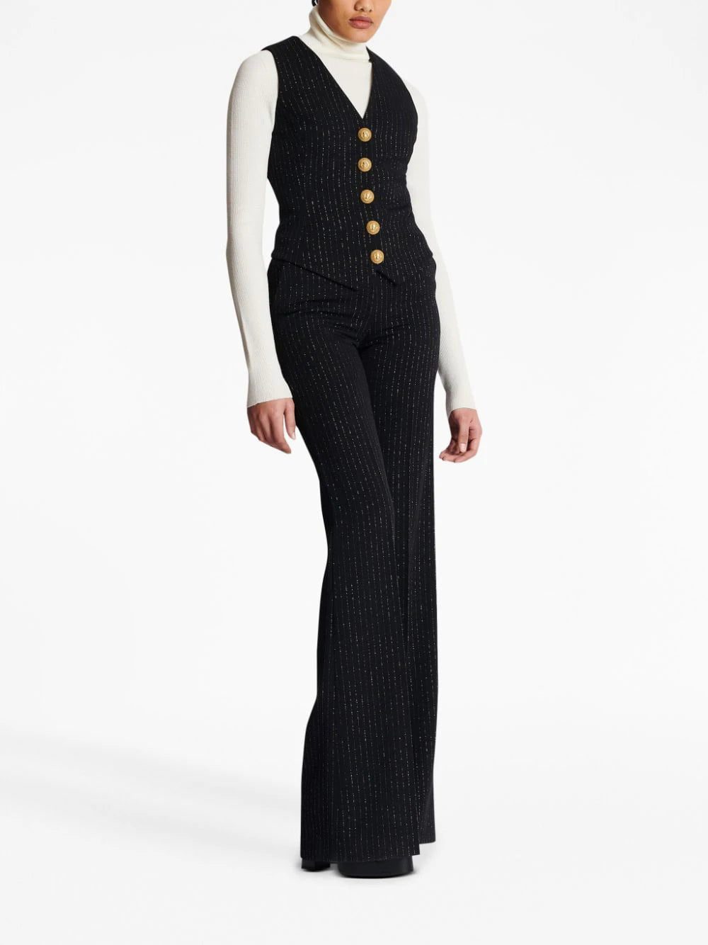 Balmain lurex striped vest top - Image 3