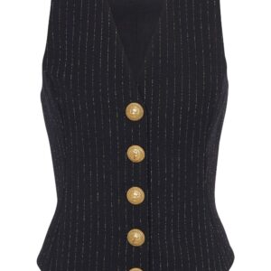Balmain lurex striped vest top
