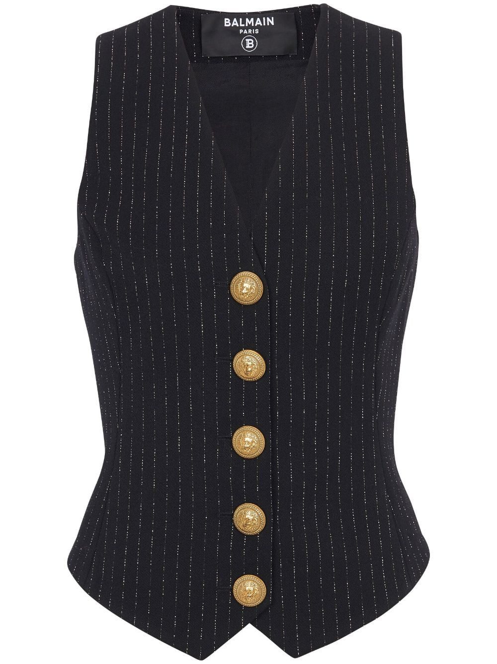 Balmain lurex striped vest top