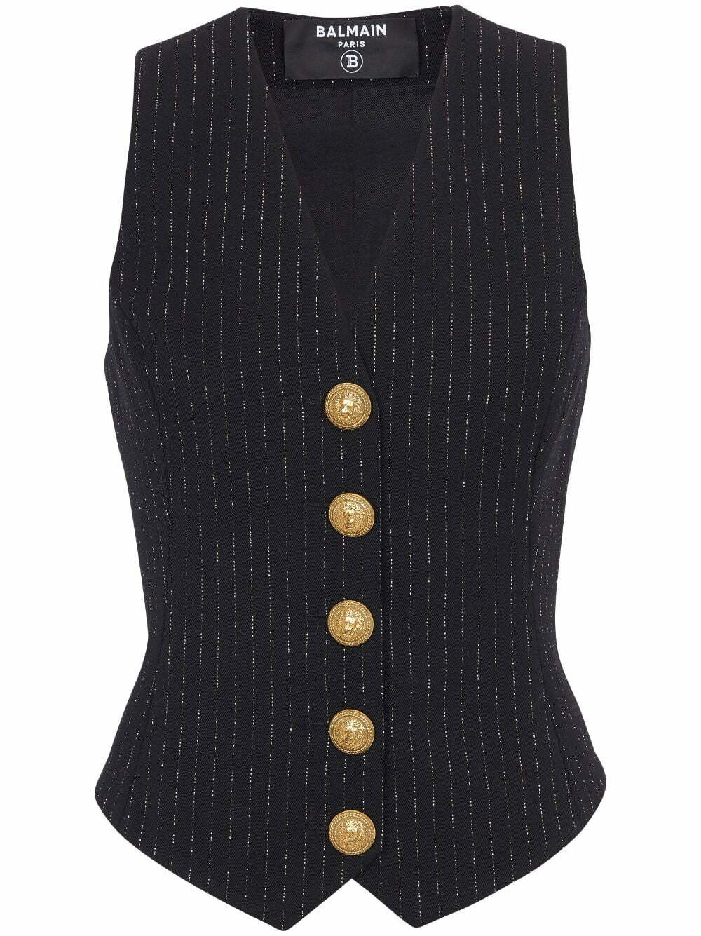Balmain lurex striped vest top