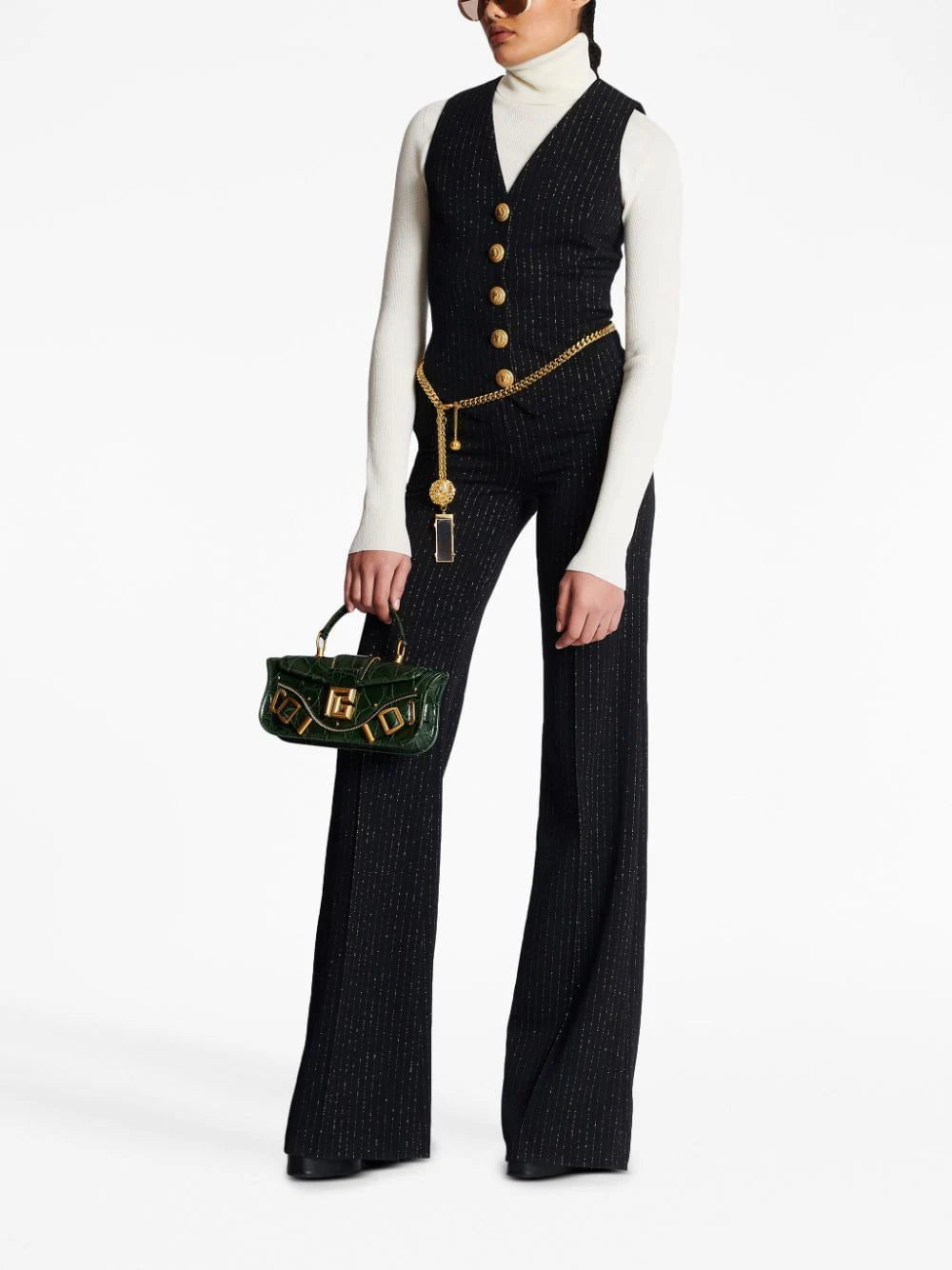 Balmain lurex striped vest top - Image 2