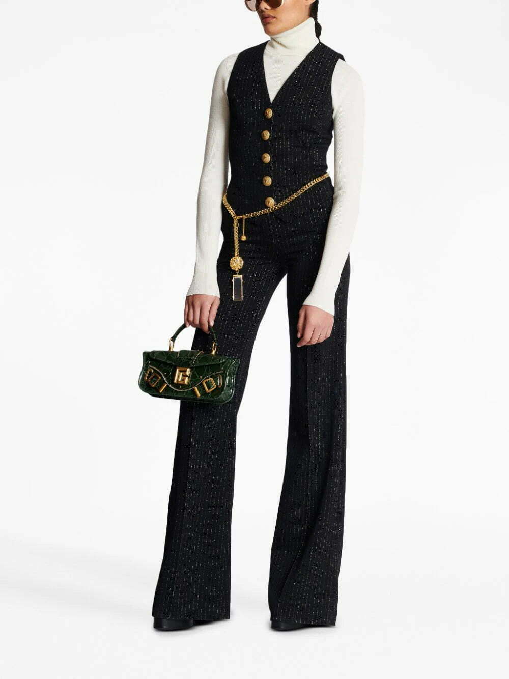 Balmain lurex striped vest top - Image 2