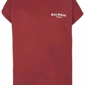 Balmain  flocked-logo organic-cotton T-shirt