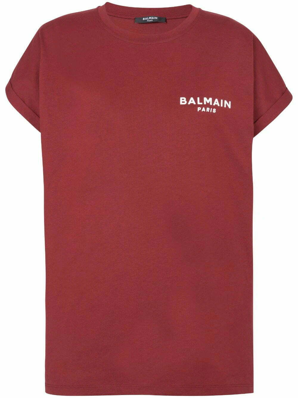 Balmain flocked-logo organic-cotton T-shirt