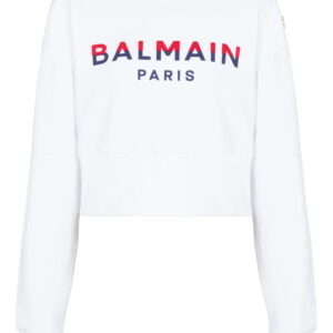 Balmain 3-Buttons logo-print cotton sweatshirt