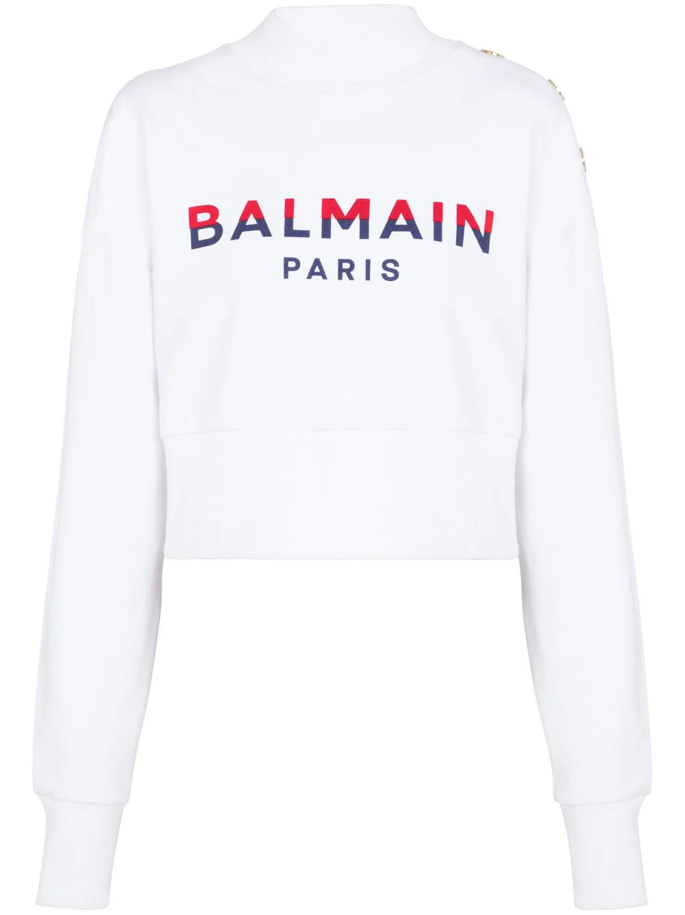 Balmain 3-Buttons logo-print cotton sweatshirt