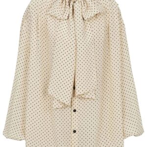 Balmain  printed pussy bow silk blouse