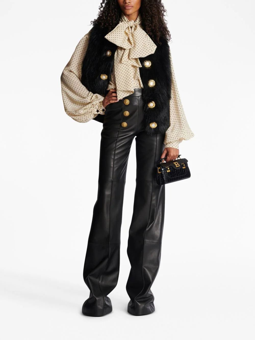 Balmain printed pussy bow silk blouse - Image 2