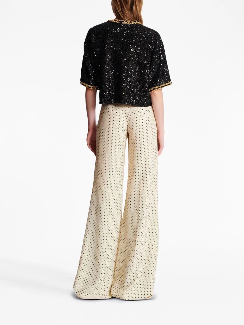 Balmain logo-embroidery sequin top - Image 4