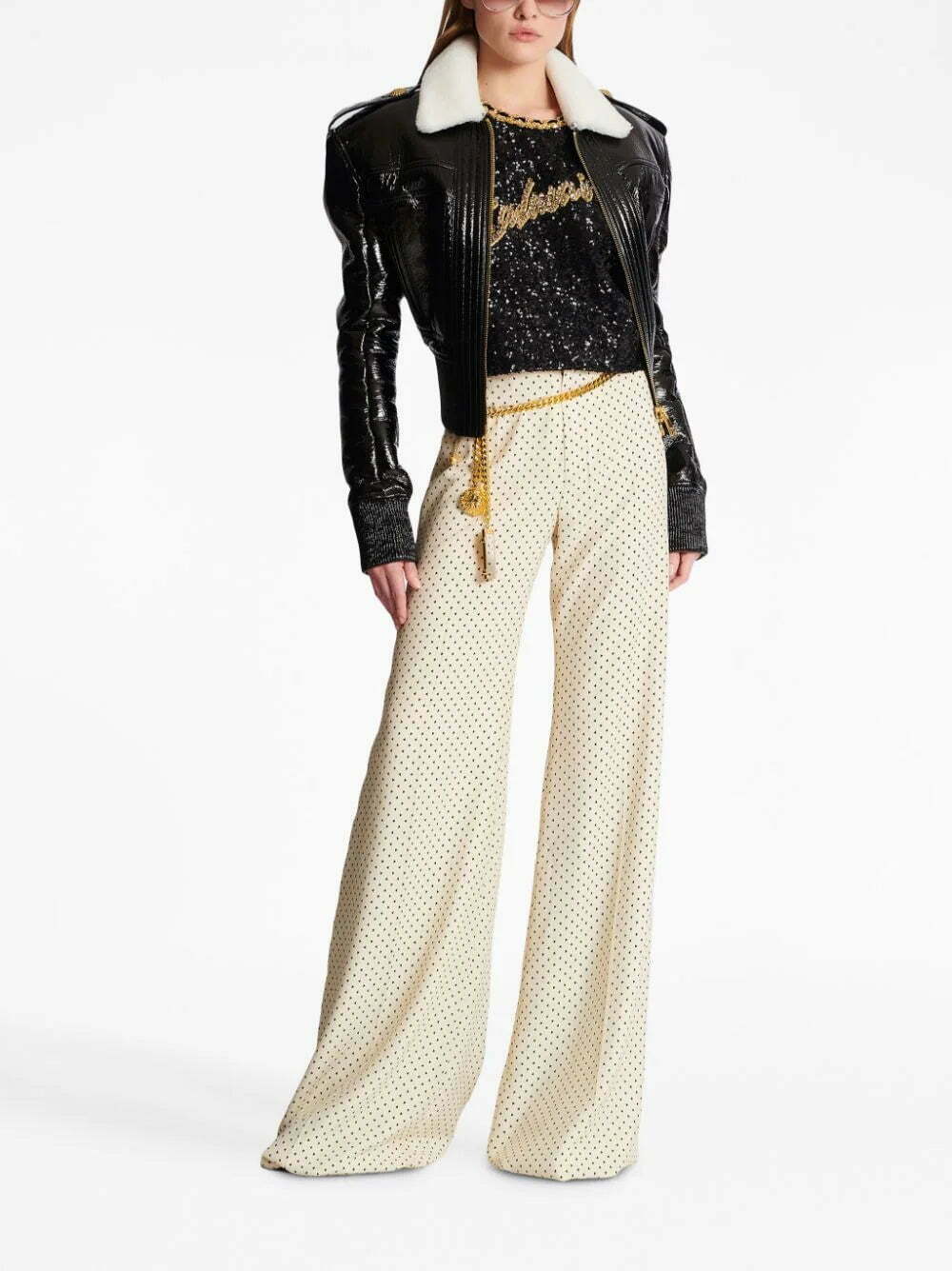 Balmain logo-embroidery sequin top - Image 2
