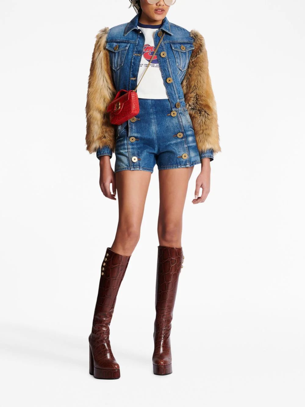 Balmain logo-print cropped T-shirt - Image 2