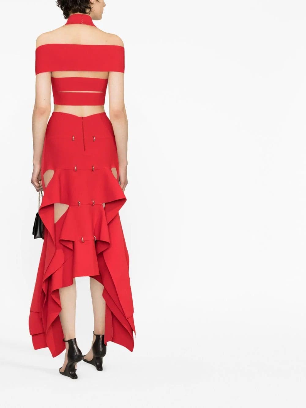 Alexander McQueen ring-detail asymmetric maxi dress - Image 3