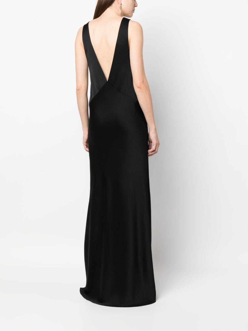Saint Laurent V-neck silk maxi dress - Image 4