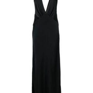 Saint Laurent V-neck silk maxi dress