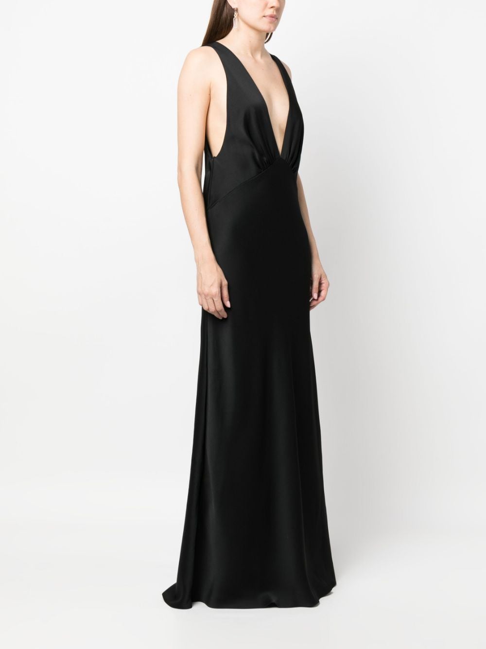 Saint Laurent V-neck silk maxi dress - Image 3