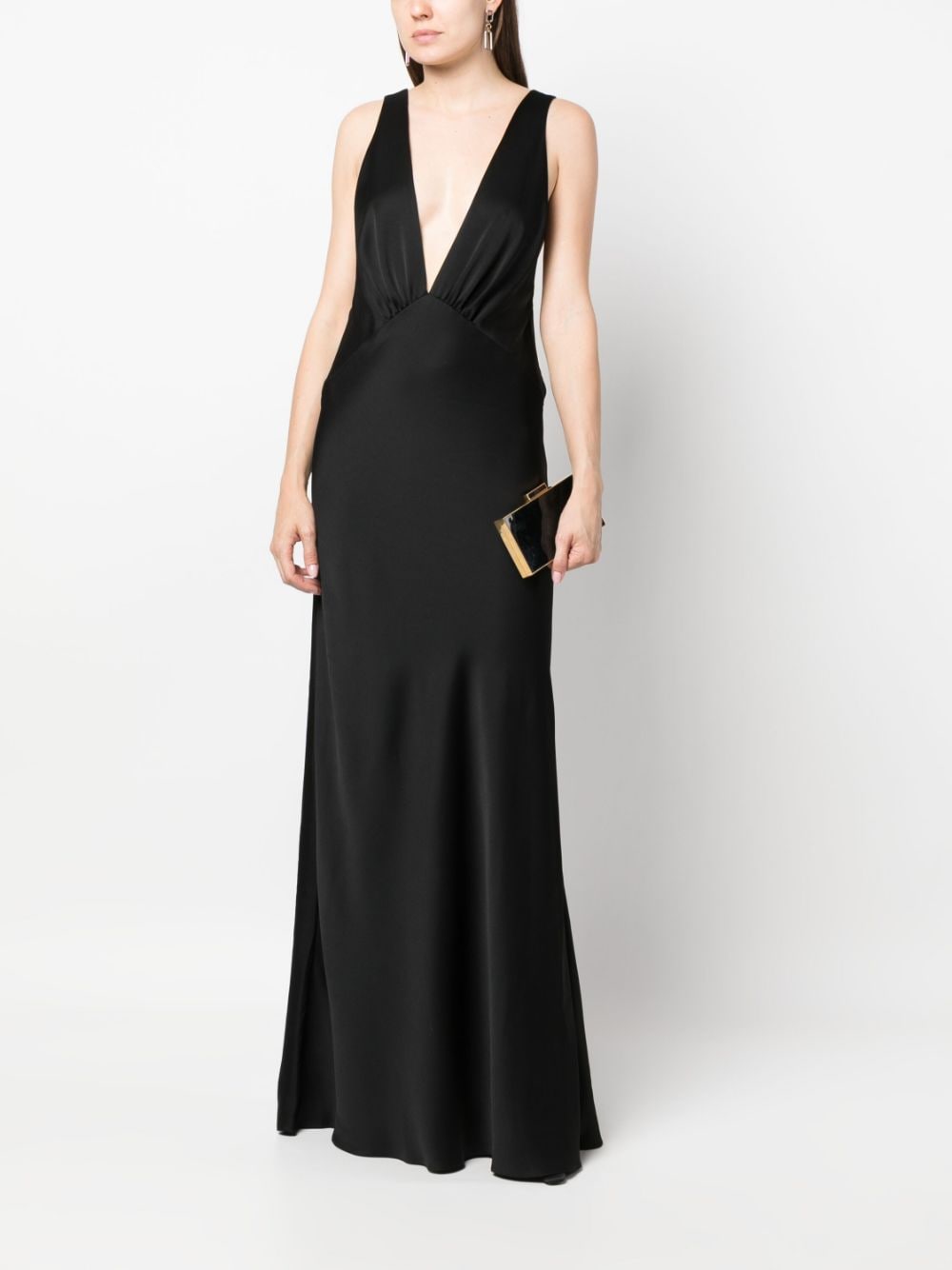Saint Laurent V-neck silk maxi dress - Image 2