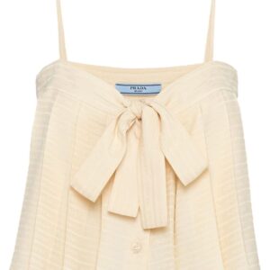 Prada crepe-de-chine jacquard top