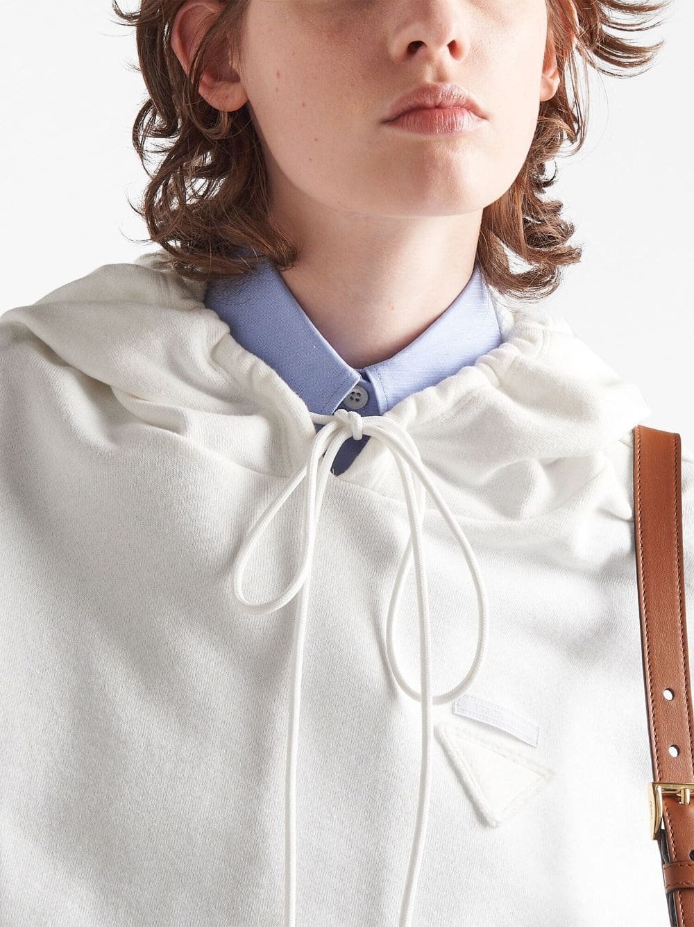 Prada triangle-logo cotton hoodie - Image 5