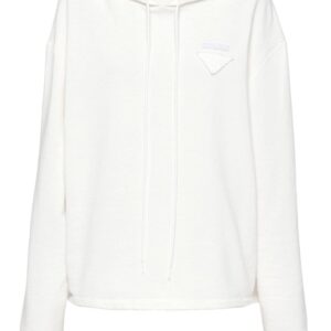Prada triangle-logo cotton hoodie