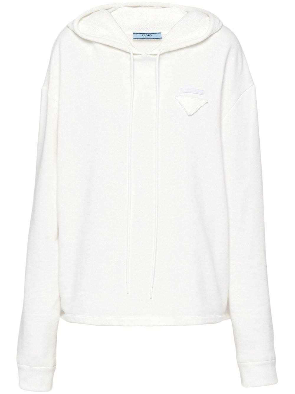 Prada triangle-logo cotton hoodie