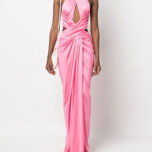 Moschino draped halterneck maxi dress