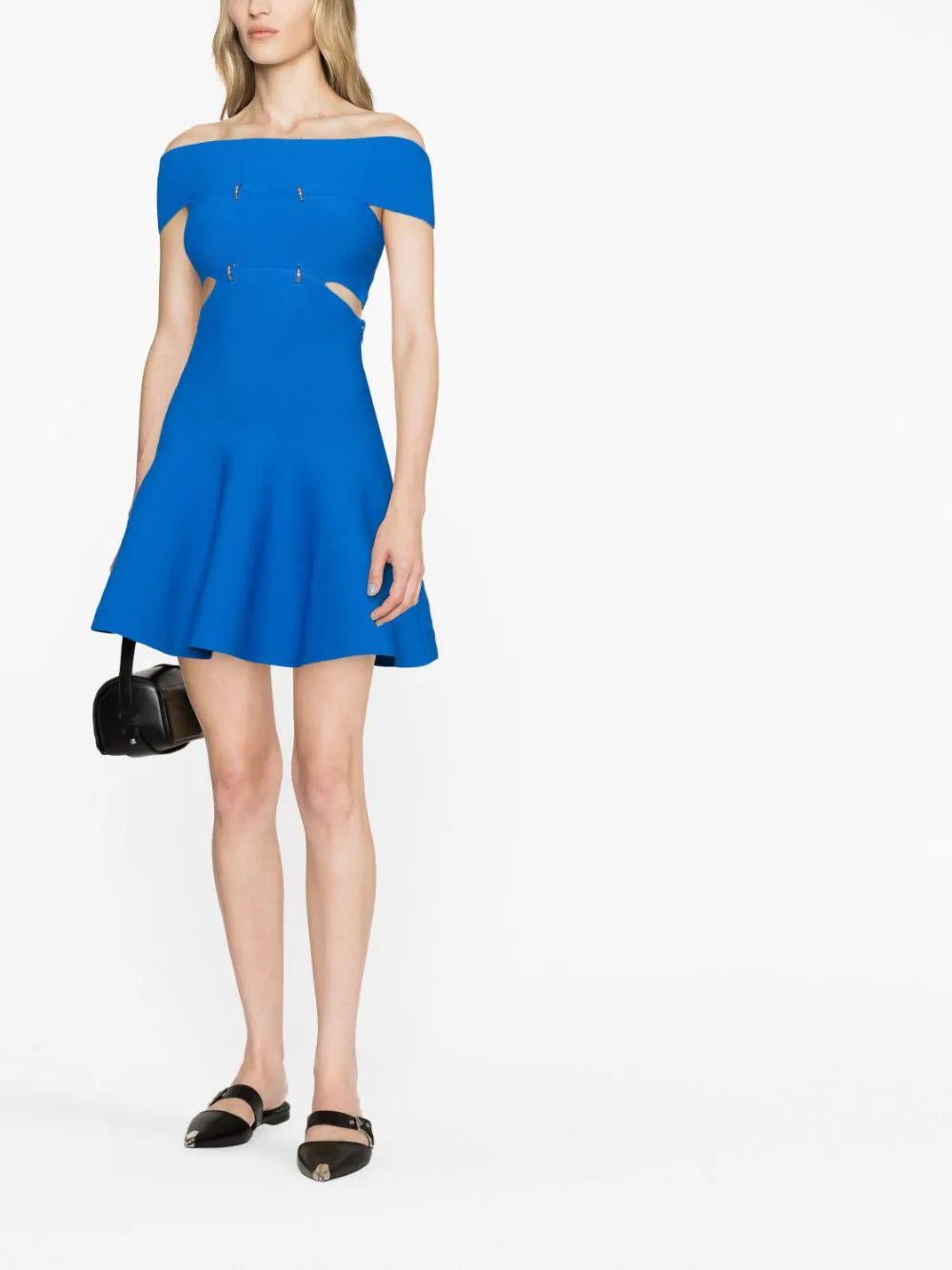 Alexander McQueen off-shoulder cutout jersey minidress - Image 3