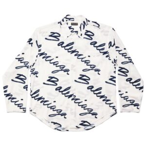 Balenciaga  logo-print silk shirt
