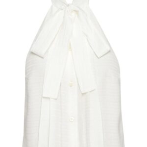 Prada crepe-de-chine tie-neck top