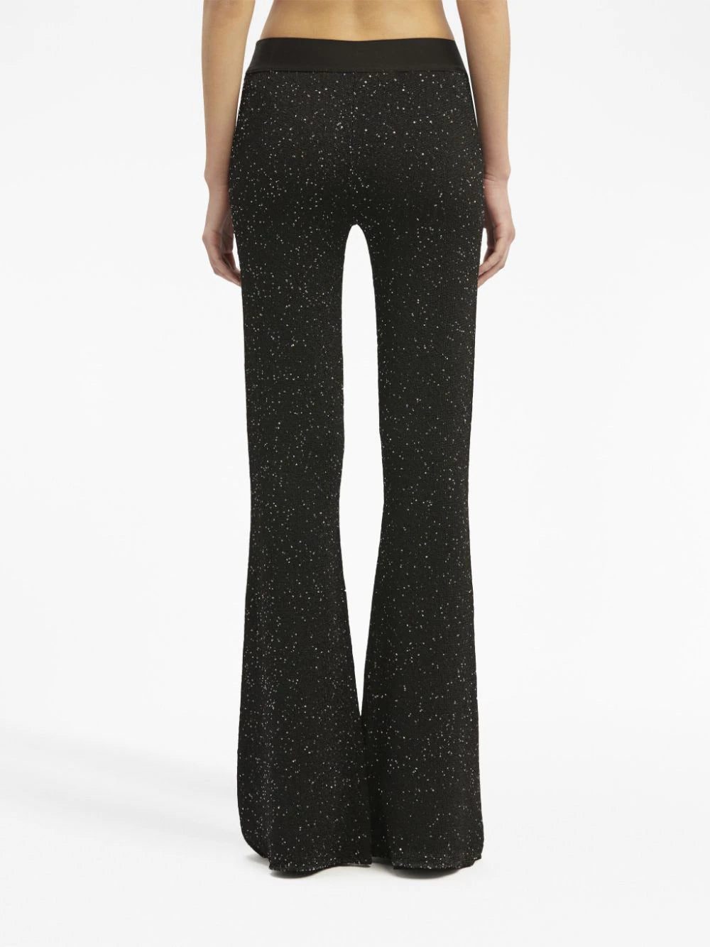 Palm Angels logo-print knitted flared trousers - Image 3