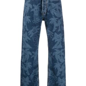 Palm Angels  Palmity palm tree-print jeans