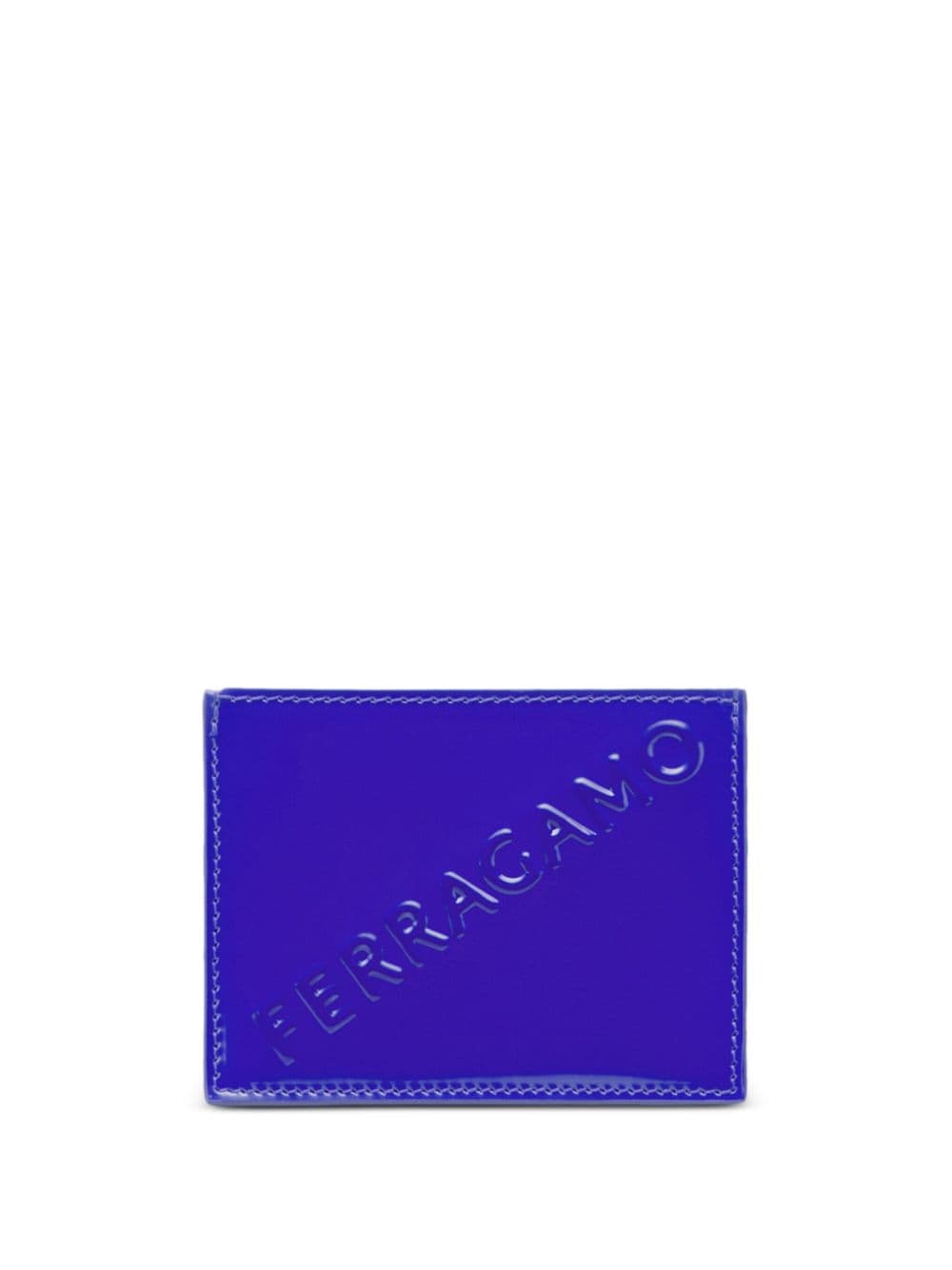 Ferragamo logo-embossed patent-leather cardholder