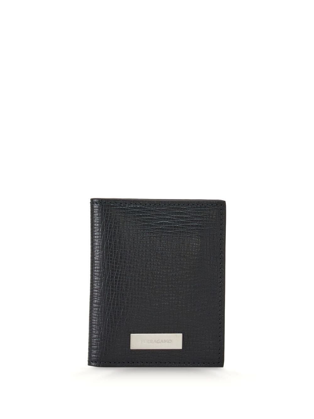 Ferragamo logo-plaque textured leather wallet