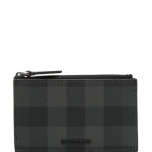 Burberry logo-plaque check-pattern wallet