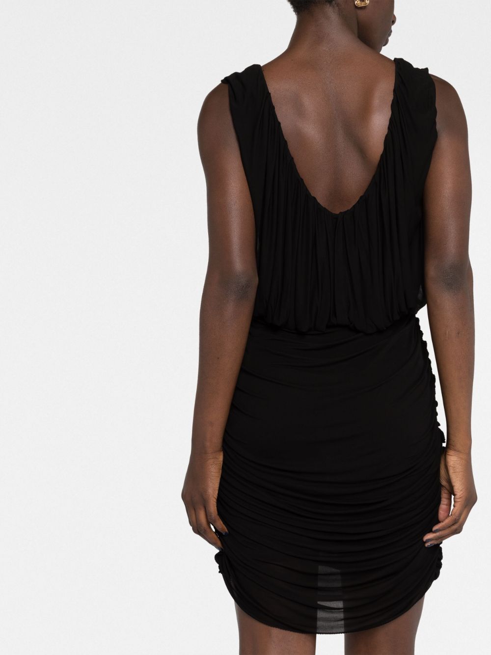 Saint Laurent ruched V-neck minidress - Image 3