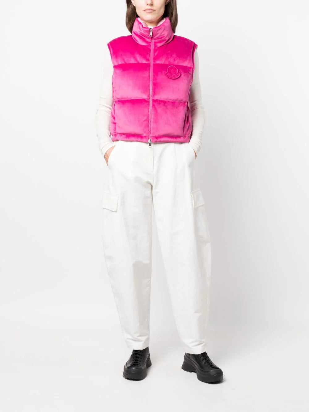 Moncler Blavet logo-patch chenille gilet - Image 2