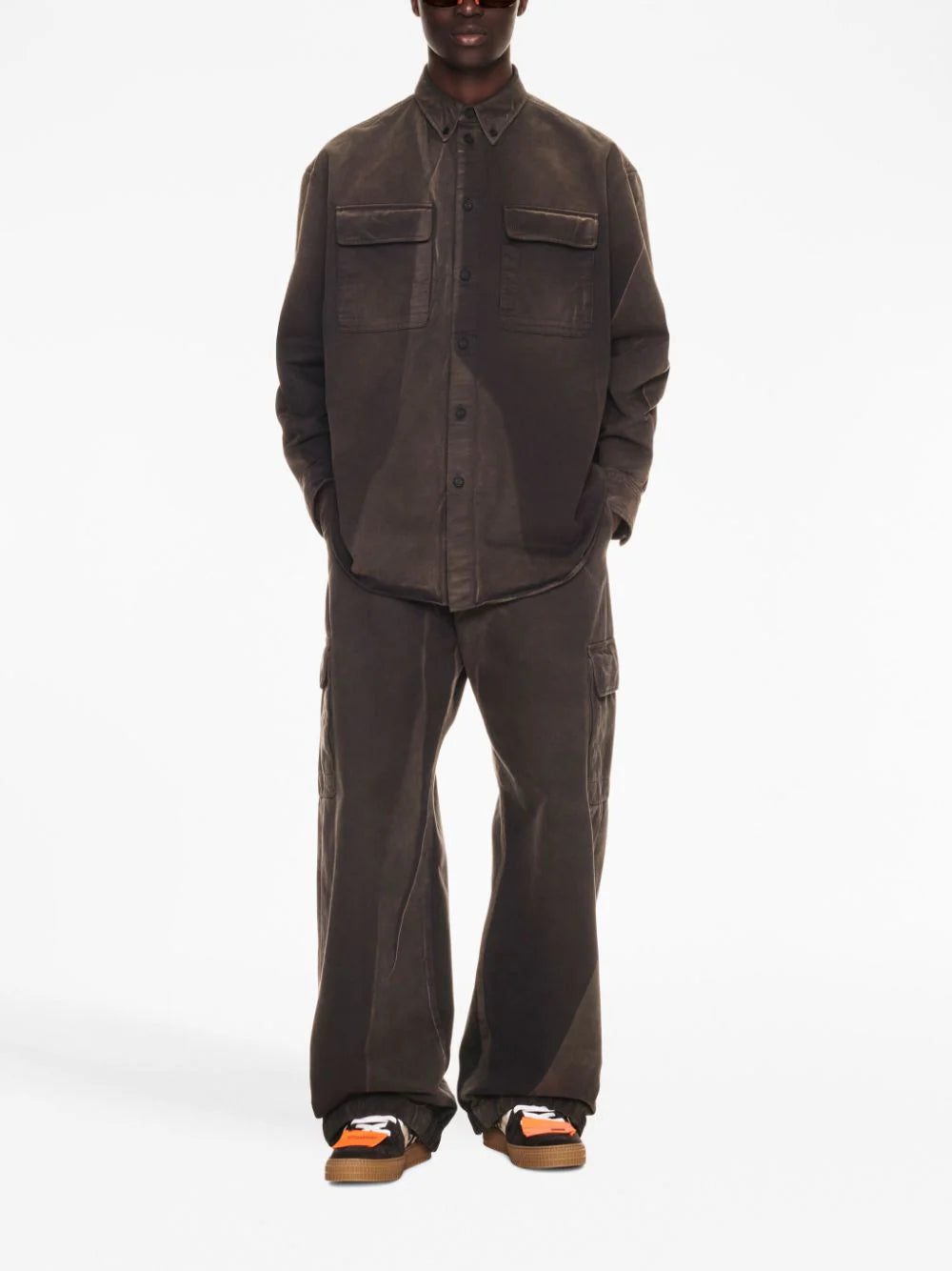 Off-White embroidered-logo overshirt jacket - Image 2