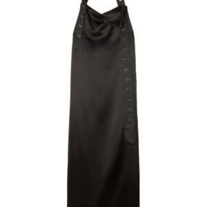 Off-White belt-detail satin maxi dress