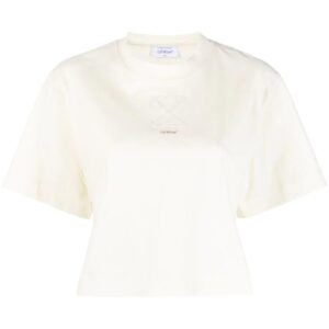 Off-White  Arrows-motif embellished cropped T-shirt