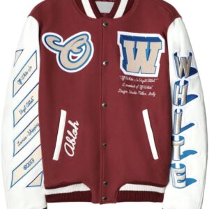 Off-White  Lea appliqué varsity jacket