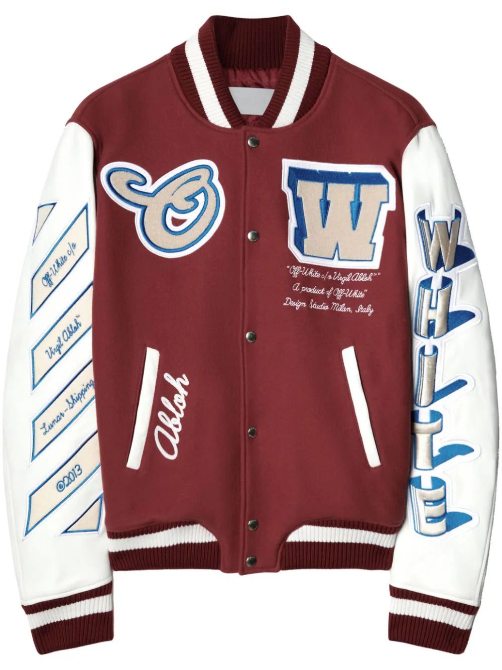 Off-White Lea appliqué varsity jacket
