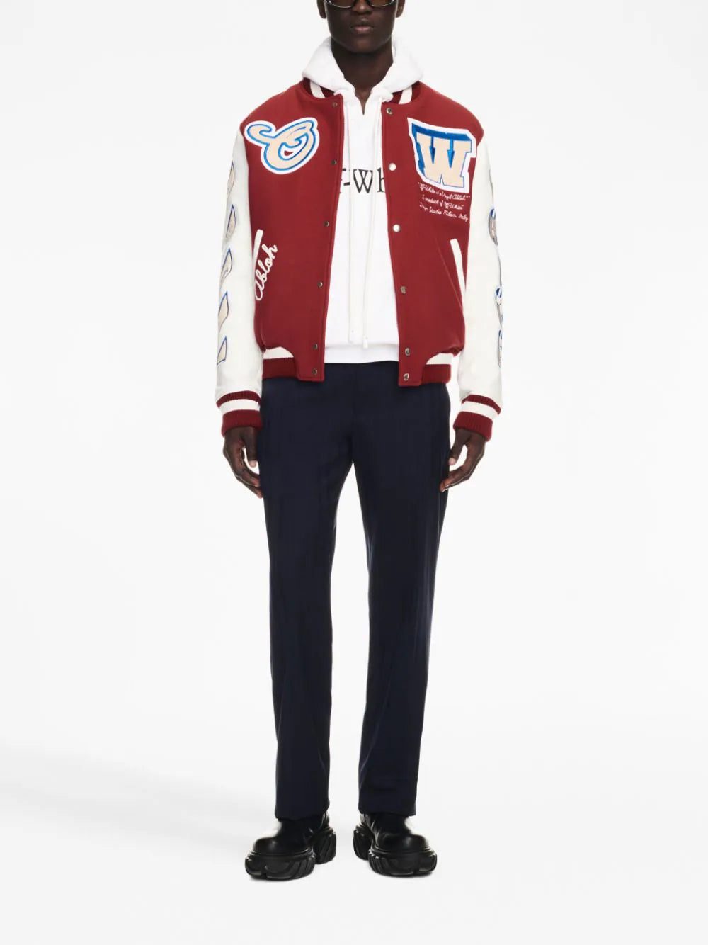 Off-White Lea appliqué varsity jacket - Image 2