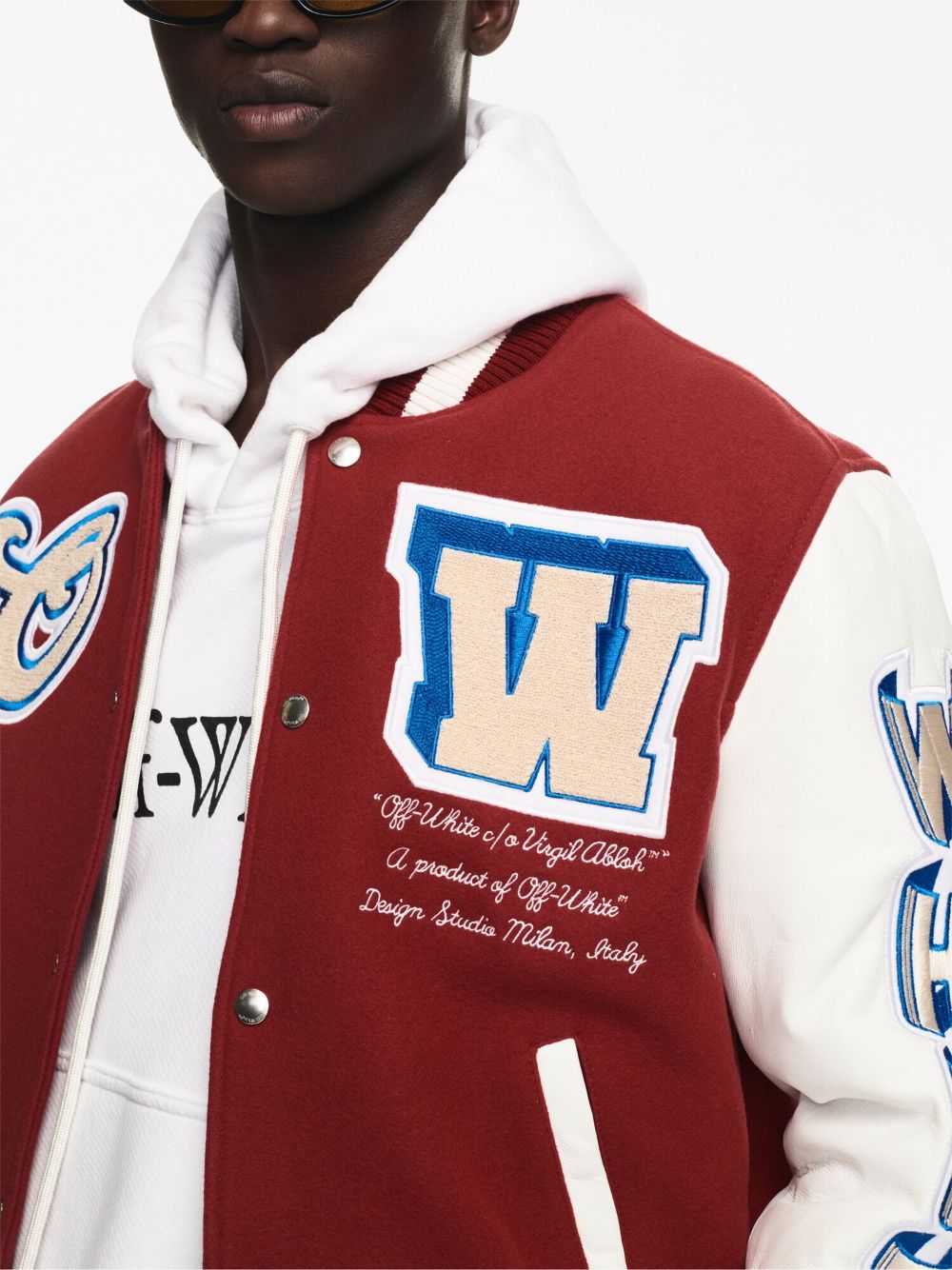 Off-White Lea appliqué varsity jacket - Image 4