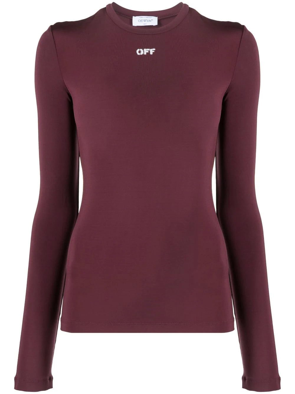 Off-White logo-print fitted top